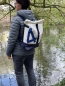Preview: Roll-on-Top Segeltuchrucksack mit blauer 4