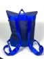 Preview: Roll-Top Rucksack aus leichten wasserdichten Airtex-Stoff dunkelbau/blau