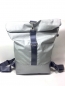 Preview: Roll-Top Rucksack aus leichten wasserdichten Airtex- Stoff in silber