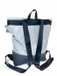 Preview: Roll-Top Rucksack aus leichten wasserdichten Airtex-Stoff hellgrau/anthrazit