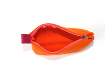 Filz-Kosmetiktasche WOW in Orange