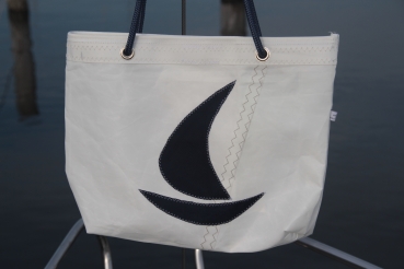 Segeltuchtasche große Beachtasche dunkelblauen Boot