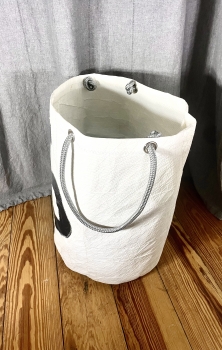 Segeltuch Wäschekorb mit Zahl 5 in schwarz