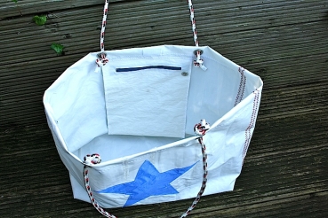 Segeltuchtasche große Beachtasche blauer Stern