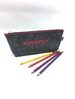 Federtasche "Rotstift" in dunkelgrau