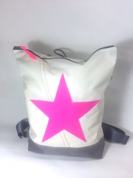 Segeltuchrucksack mit pinken Stern