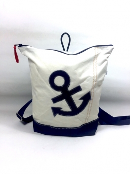 Segeltuchrucksack mit dunkelblauen Anker