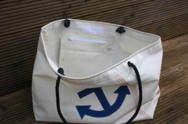 Segeltuchtasche große Beachtasche blauer Anker