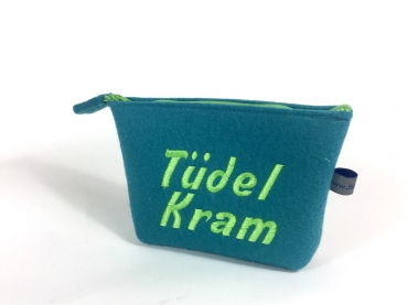 Filz-Kosmetiktasche Tüdel Kram in türkis