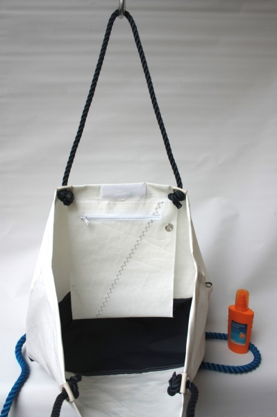Segeltuchtasche große Beachtasche dunkelblauen Anker und Boden