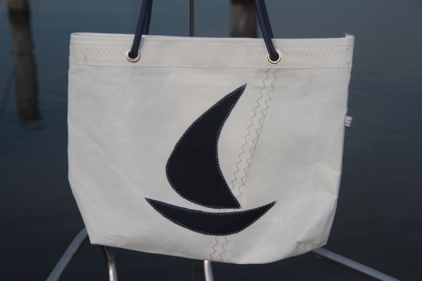 Segeltuchtasche große Beachtasche dunkelblauen Boot