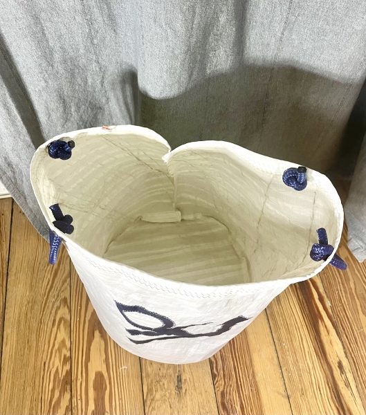 Segeltuch Wäschekorb mit Anker in dunkelblau