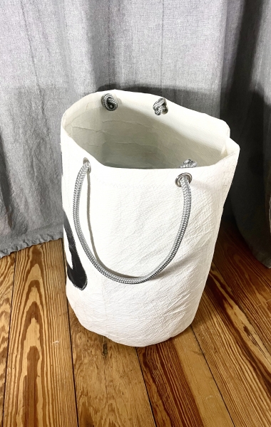 Segeltuch Wäschekorb mit Zahl 5 in schwarz