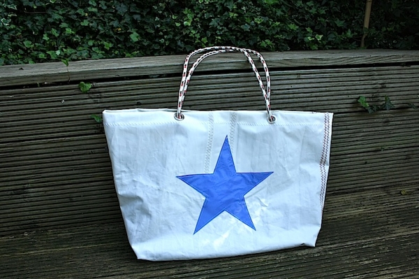 Segeltuchtasche große Beachtasche blauer Stern