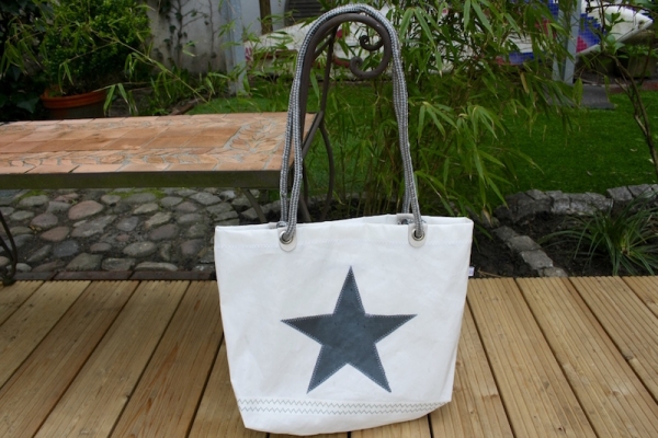 Segeltuchtasche Shopper / Beach grauer Stern