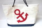 Segeltuchtasche große Beachtasche roter Anker und Boden