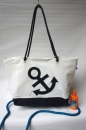 Segeltuchtasche große Beachtasche dunkelblauen Anker und Boden