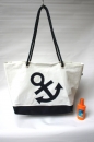 Segeltuchtasche große Beachtasche dunkelblauen Anker und Boden