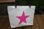 Segeltuchtasche Shopper / Beach pinker Stern