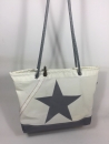 Segeltuchtasche Shopper / Beach grauer Stern mit Boden